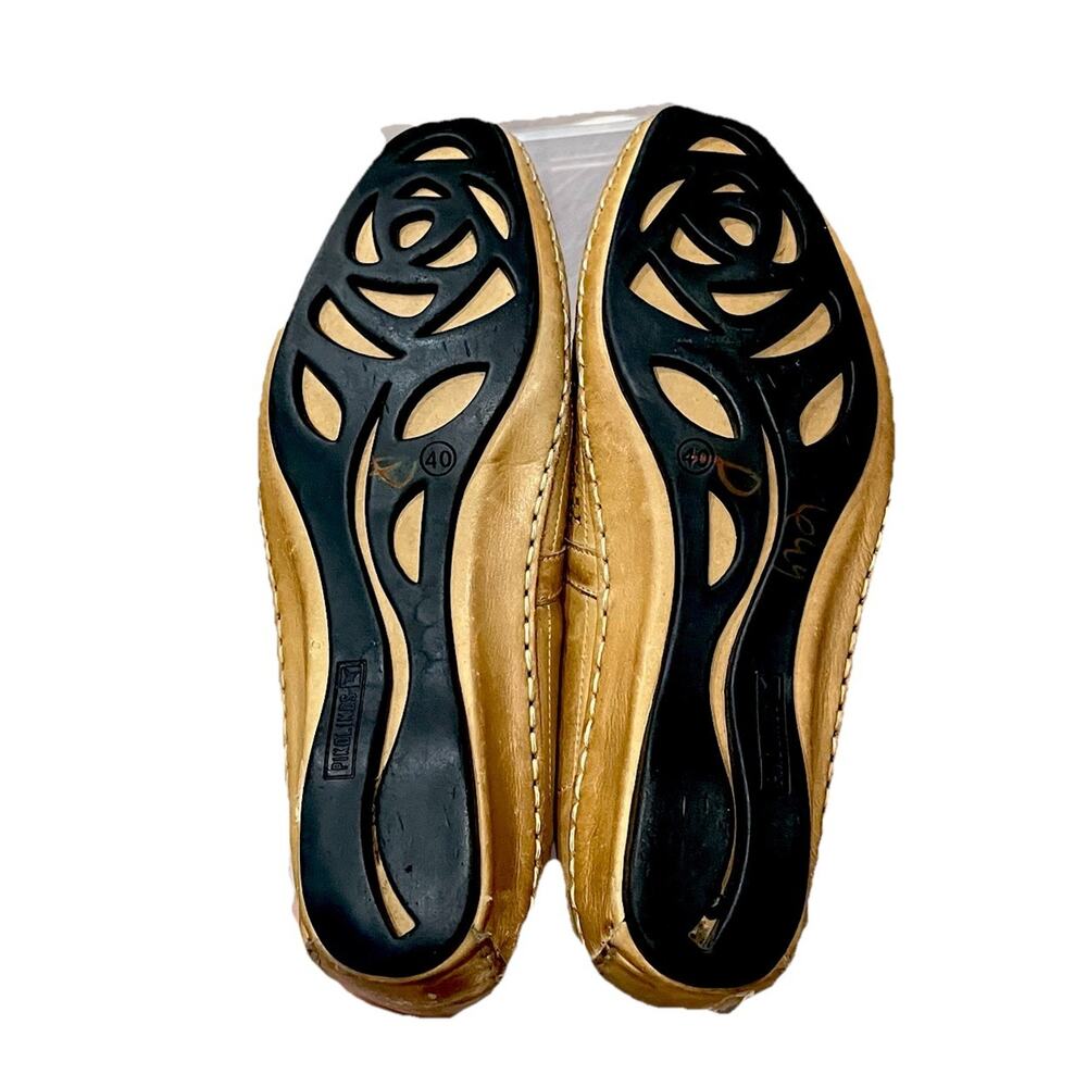PIKOLINOS Women's Tan Perforated Leather Mary Jane Flats - Picture 4 of 7